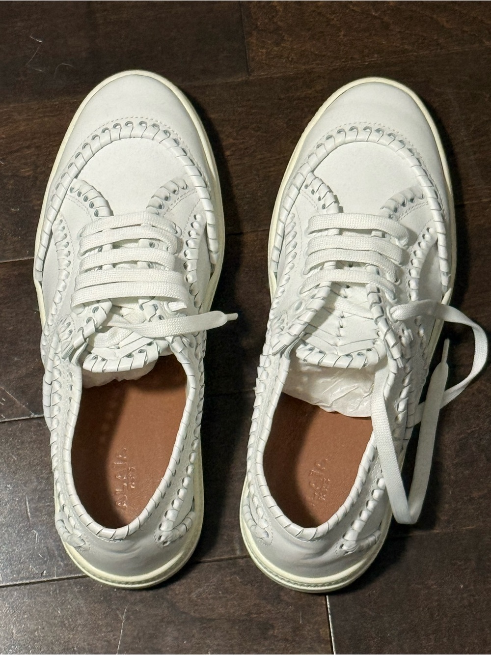Women Alaia White Woven Detail Casual Sneakers